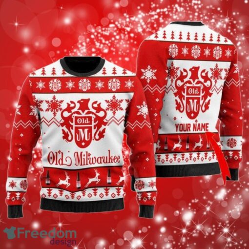 Old Milwaukee Custom Name Red Ugly Christmas Sweater 3D Product Photo 1