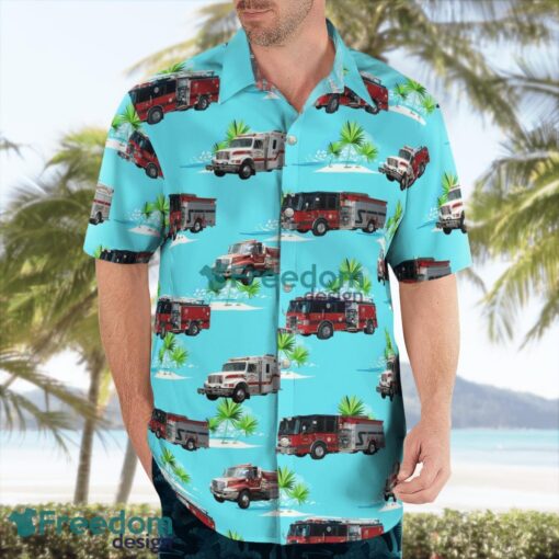 Oldham County, Kentucky, Ballardsville Fire and Rescue Tropical 3D Hawaiian Shirt Gift For Summer Product Photo 3