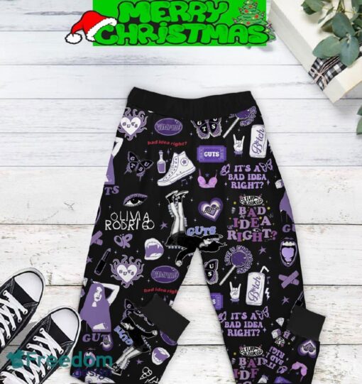 Olivia Rodrigo Guts I Wanna Get Him Back Fleece Pajamas Set Black Version Gift Family - Olivia Rodrigo Guts I Wanna Get Him Back Fleece Pajamas Set Black Version-3