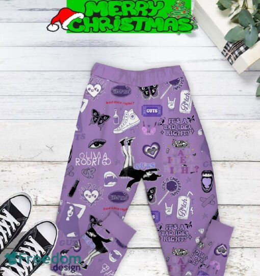 Olivia Rodrigo Guts I Wanna Get Him Back Purple Design Fleece Pajamas Set For Christmas - Olivia Rodrigo Guts I Wanna Get Him Back Purple Design Fleece Pajamas Set-3