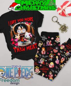 One Piece Hello Kitty Valentine Fleece Pajamas Set Men Women For Fans