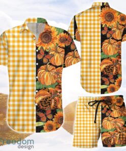 Orange Pumpkin Shirt Halloween Pumpkins Plaid Pattern 3D Printing Hawaiian Shirt Pumpkin Gift Ideas