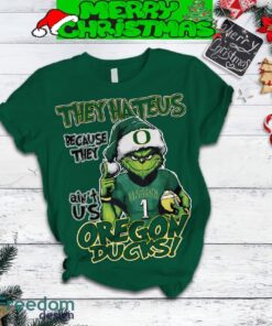 Oregon Ducks Grinch Hate Us Christmas Fleece Pajamas Set Gift Family - Oregon Ducks Grinch Hate Us Christmas Fleece Pajamas Set-2