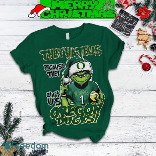 Oregon Ducks Grinch Hate Us Christmas Fleece Pajamas Set Gift Family - Oregon Ducks Grinch Hate Us Christmas Fleece Pajamas Set-2