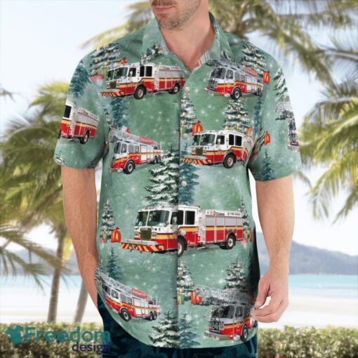 Ottawa, Ontario, Canada, Ottawa Fire Services Christmas Hawaiian Shirt Product Photo 4