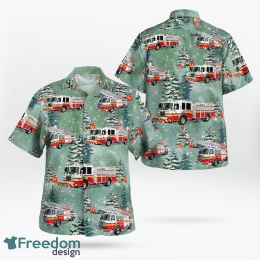 Ottawa, Ontario, Canada, Ottawa Fire Services Christmas Hawaiian Shirt Product Photo 1