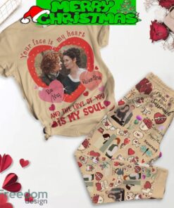 Outlander Happy Valentine Beige Fleece Pajamas Set For Christmas - Outlander Happy Valentine Beige Fleece Pajamas Set-1