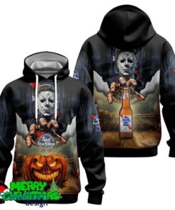 Pabst Blue Ribbon Halloween Michael Myers Hoodie Zip Hoodie For Men Women Gift Halloween - Pabst Blue Ribbon Halloween Michael Myers Hoodie & Zip Hoodie_2