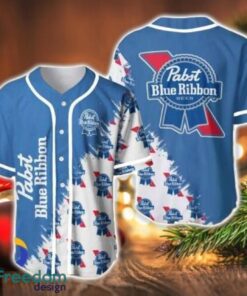 Pabst Blue Ribbon Logo Printed Baseball Jersey Shirt For Men And Women Product Photo 1