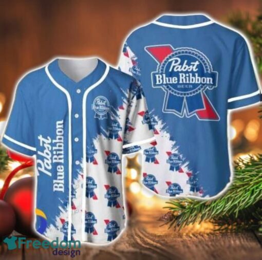 Pabst Blue Ribbon Logo Printed Baseball Jersey Shirt For Men And Women Product Photo 1