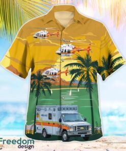 Pafford Emergency Medical Services Bell JetRanger (N610PA) & Ambulance Beach Hawaiian Shirt Gift For Summer Holiday Product Photo 2