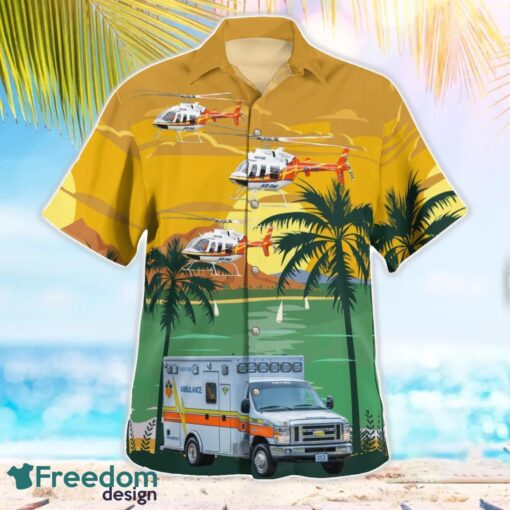 Pafford Emergency Medical Services Bell JetRanger (N610PA) & Ambulance Beach Hawaiian Shirt Gift For Summer Holiday Product Photo 2