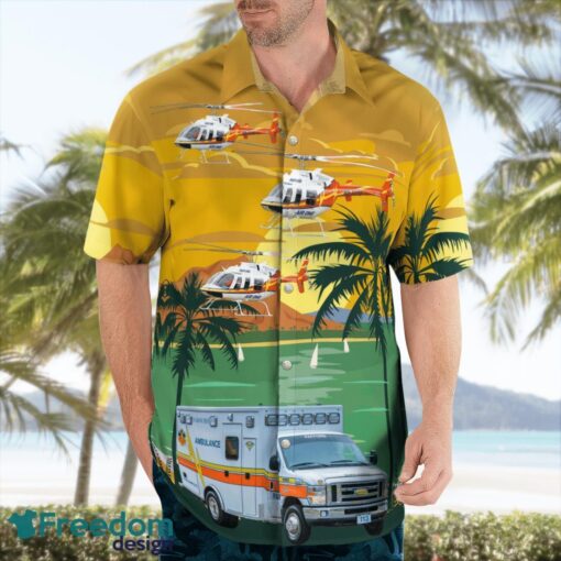 Pafford Emergency Medical Services Bell JetRanger (N610PA) & Ambulance Beach Hawaiian Shirt Gift For Summer Holiday Product Photo 3