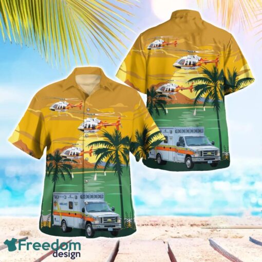 Pafford Emergency Medical Services Bell JetRanger (N610PA) & Ambulance Beach Hawaiian Shirt Gift For Summer Holiday Product Photo 1