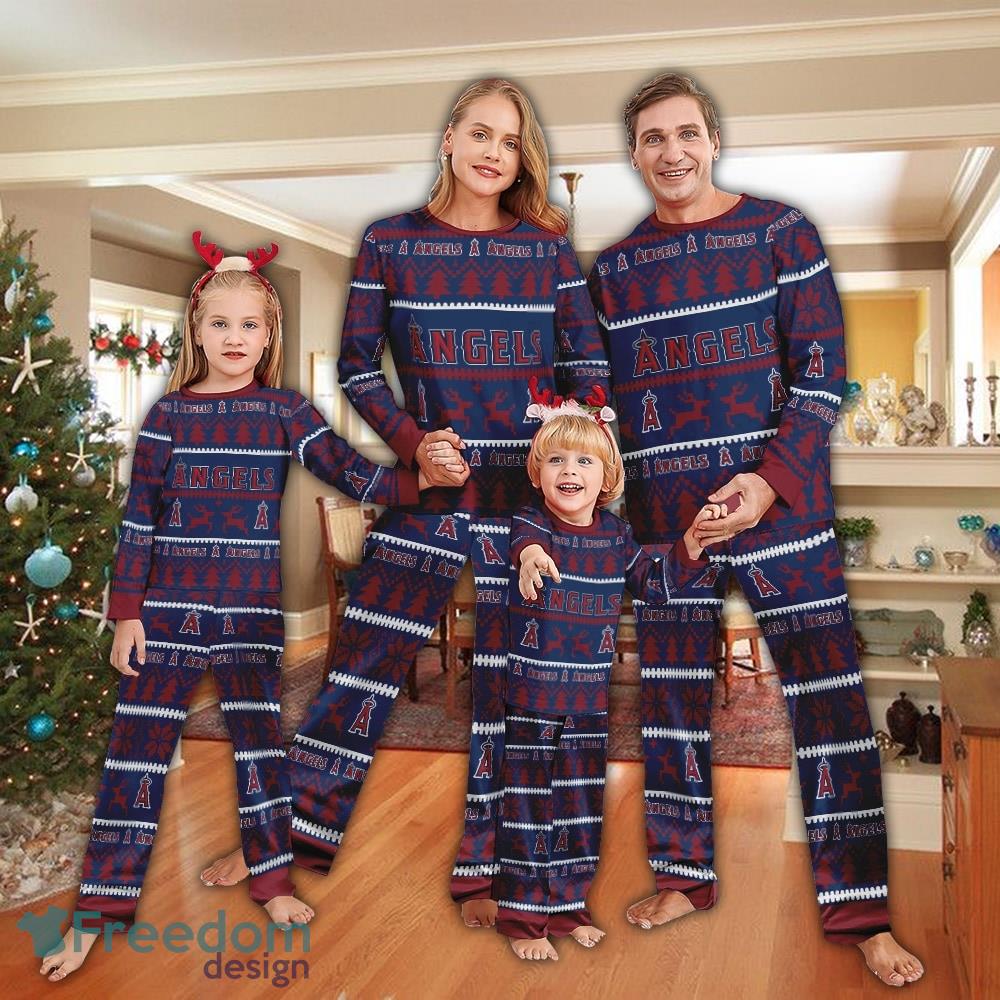 Pajamas set Ugly Christmas MLB Los Angeles Angels Men Women For Fans image Pajamas set Ugly Christmas MLB Los Angeles Angels Men Women For Fans - Pajamas set Ugly Christmas MLB Los Angeles Angels Men Women For Fans