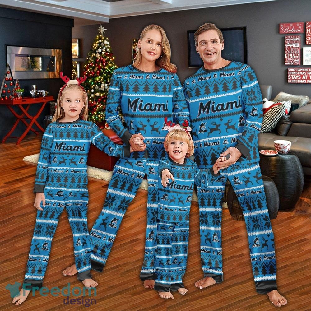 Pajamas set Ugly Christmas MLB Miami Marlins For Women Gift Christmas image Pajamas set Ugly Christmas MLB Miami Marlins For Women Gift Christmas - Pajamas set Ugly Christmas MLB Miami Marlins For Women Gift Christmas