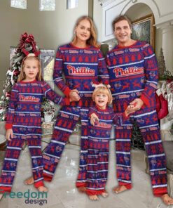 Pajamas set Ugly Christmas MLB Philadelphia Phillies All Over Print Christmas Gift
