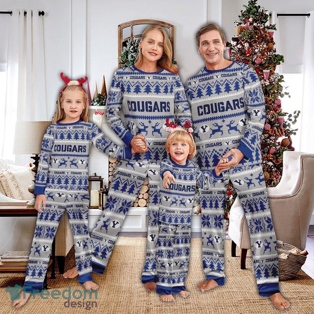 Pajamas set Ugly Christmas NCAA BYU Cougars For Christmas image Pajamas set Ugly Christmas NCAA BYU Cougars For Christmas - Pajamas set Ugly Christmas NCAA BYU Cougars For Christmas
