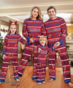 Pajamas set Ugly Christmas NCAA Kansas Jayhawks For Christmas Pajamas set Ugly Christmas NCAA Kansas Jayhawks For Christmas