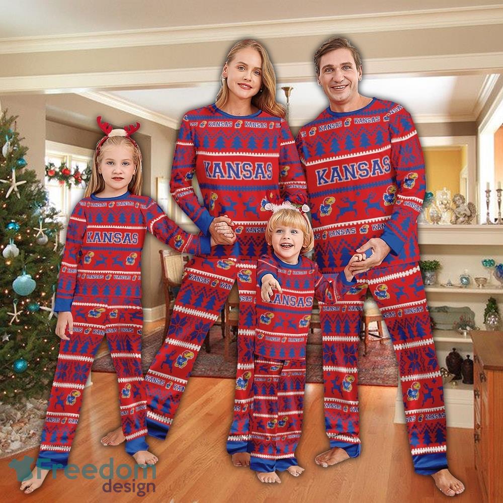 Pajamas set Ugly Christmas NCAA Kansas Jayhawks For Christmas image Pajamas set Ugly Christmas NCAA Kansas Jayhawks For Christmas - Pajamas set Ugly Christmas NCAA Kansas Jayhawks For Christmas