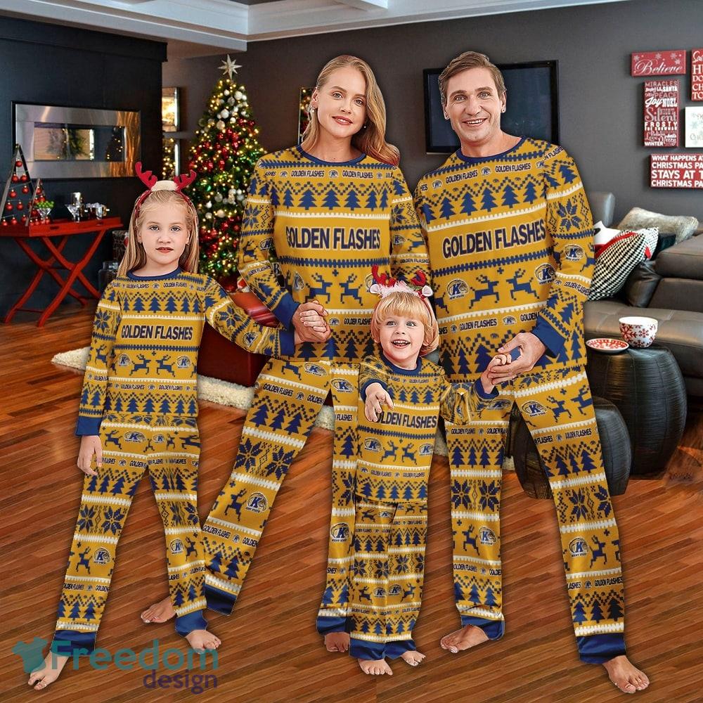 Pajamas set Ugly Christmas NCAA Kent State Golden Flashes Men Women For Fans image Pajamas set Ugly Christmas NCAA Kent State Golden Flashes Men Women For Fans - Pajamas set Ugly Christmas NCAA Kent State Golden Flashes Men Women For Fans