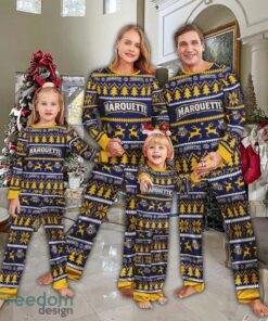 Pajamas set Ugly Christmas NCAA2 marquette golden eagles For Christmas