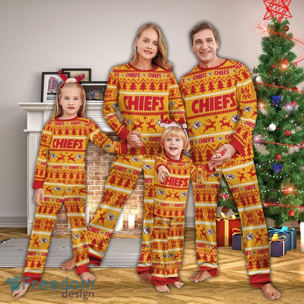 Pajamas set Ugly Christmas NFL Kansas City Chiefs Full Print Christmas For Women image Pajamas set Ugly Christmas NFL Kansas City Chiefs Full Print Christmas For Women - Pajamas set Ugly Christmas NFL Kansas City Chiefs Full Print Christmas For Women