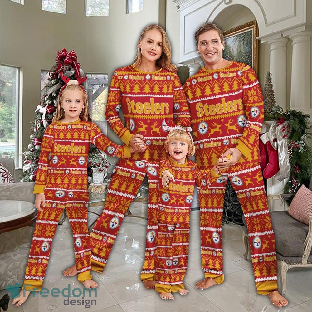 Pajamas set Ugly Christmas NFL Pittsburgh Steelers All Over Print Christmas Gift image Pajamas set Ugly Christmas NFL Pittsburgh Steelers All Over Print Christmas Gift - Pajamas set Ugly Christmas NFL Pittsburgh Steelers All Over Print Christmas Gift