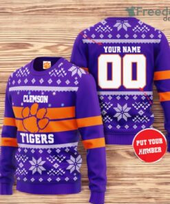 Personalized Clemson Tigers Christmas Christmas Ugly Sweater 3D Personalized Clemson Tigers Christmas Christmas Ugly Sweater 3D