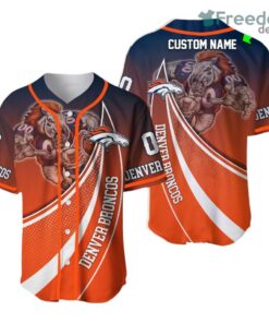 Personalized Denver Broncos 3D Baseball Jersey Shirt Nfl Baseball Jersey Shirt Mascot