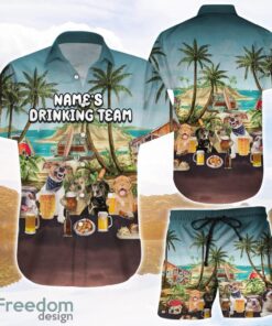 Personalized Dog Beer Drinking Team Happy Beer Day Hawaiian Shirt and Shorts