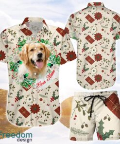 Personalized Dog Shirts Dog Tropical Christmas Pattern Hawaiian Shirts and Shorts