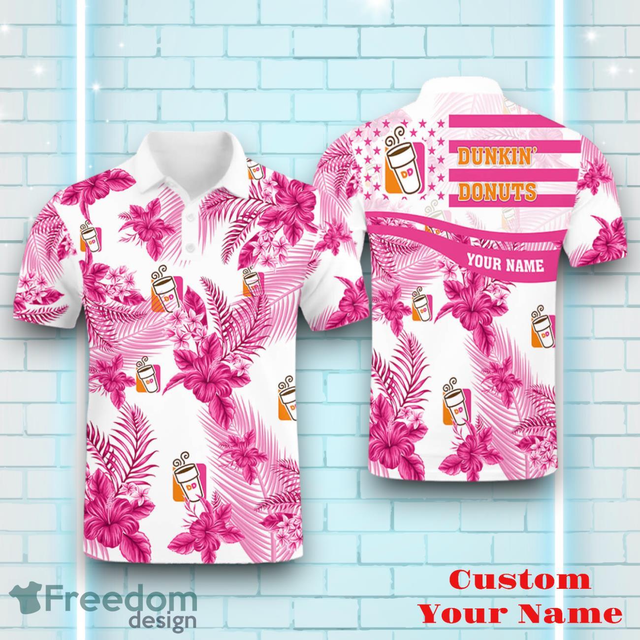 Personalized Dunkin’ Donuts Polo Shirt Floral Pattern Gift For Men Women image Personalized Dunkin’ Donuts Polo Shirt Floral Pattern Gift For Men Women Product Photo 1