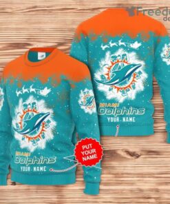 Personalized Miami Dolphins Custom Christmas Ugly Sweater 3D