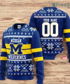 Personalized Michigan Wolverines Christmas Christmas Ugly Sweater 3D