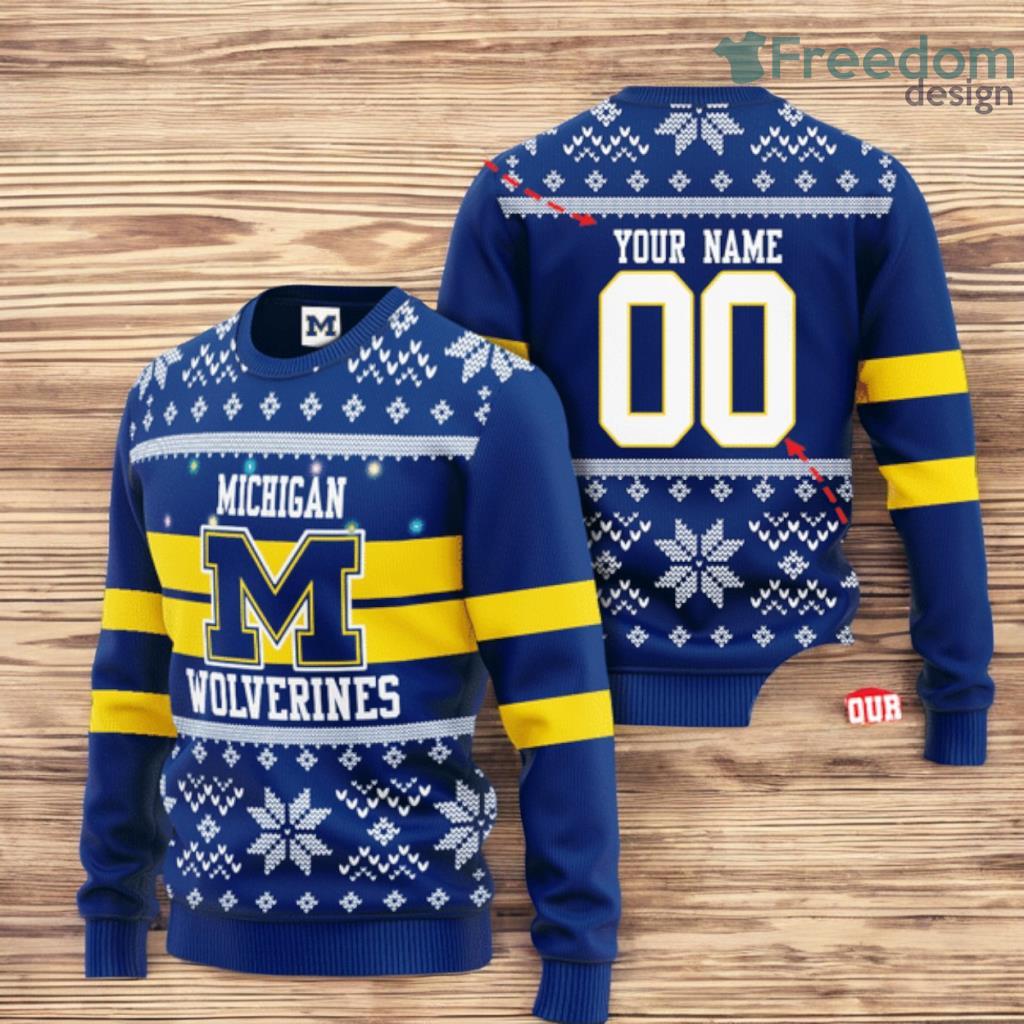 Personalized Michigan Wolverines Christmas Christmas Ugly Sweater 3D image Personalized Michigan Wolverines Christmas Christmas Ugly Sweater 3D Product Photo 1
