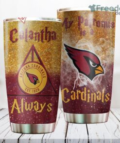 Personalized NFL Arizona Cardinals Harry Potter Always Deathly Hallows Custom Name Stainless Steel Tumbler Best Gift
