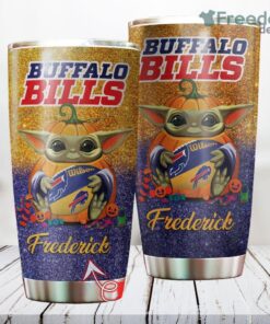 Personalized NFL Buffalo Bills Baby Yoda Custom Name Stainless Steel Tumbler Best Gift