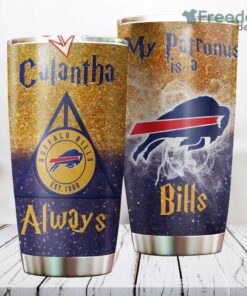 Personalized NFL Buffalo Bills Harry Potter Always Deathly Hallows Custom Name Stainless Steel Tumbler Best Gift