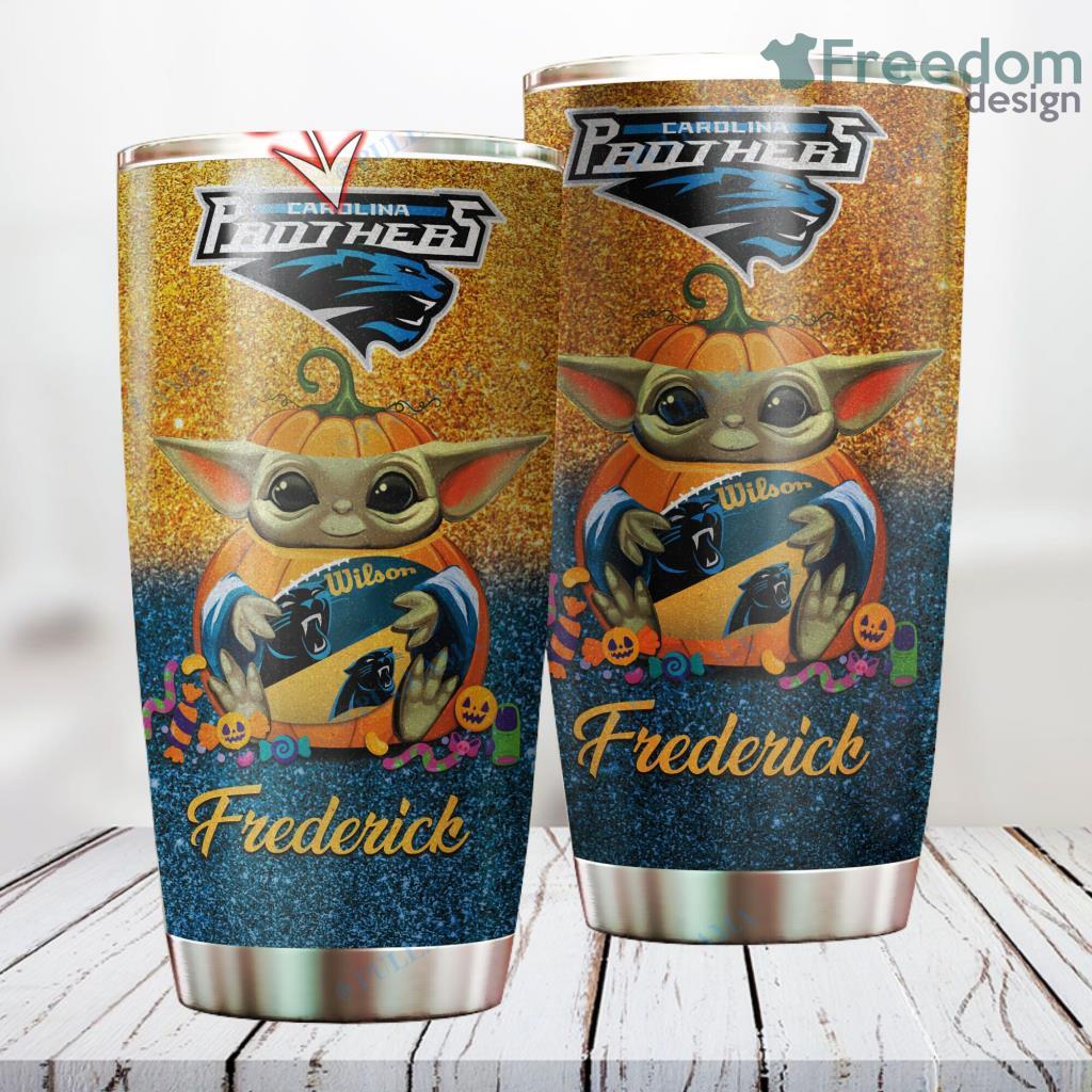 Personalized NFL Carolina Panthers Baby Yoda Custom Name Stainless Steel Tumbler Best Gift image Personalized NFL Carolina Panthers Baby Yoda Custom Name Stainless Steel Tumbler Best Gift Product Photo 1