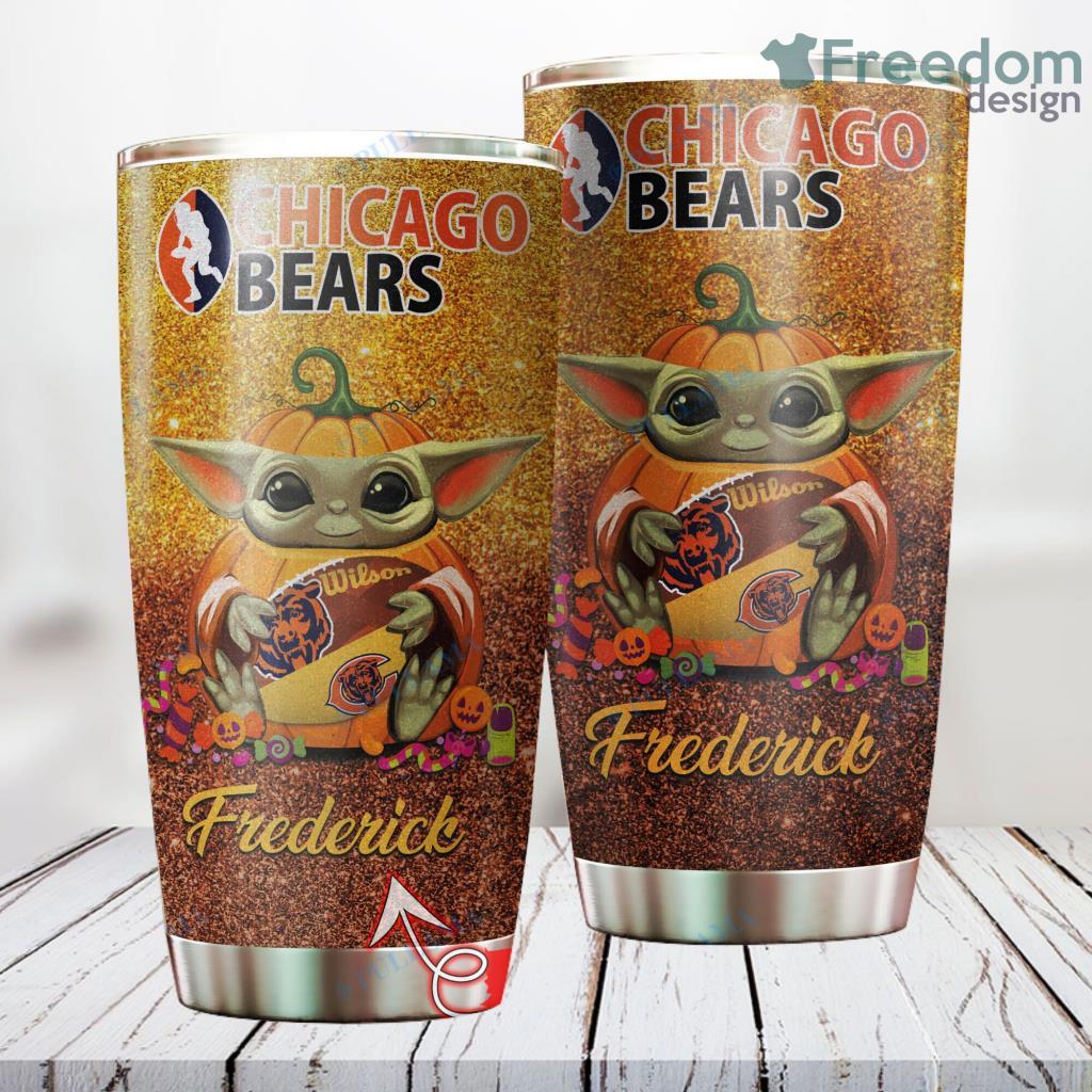 Personalized NFL Chicago Bears Baby Yoda Custom Name Stainless Steel Tumbler Best Gift image Personalized NFL Chicago Bears Baby Yoda Custom Name Stainless Steel Tumbler Best Gift Product Photo 1