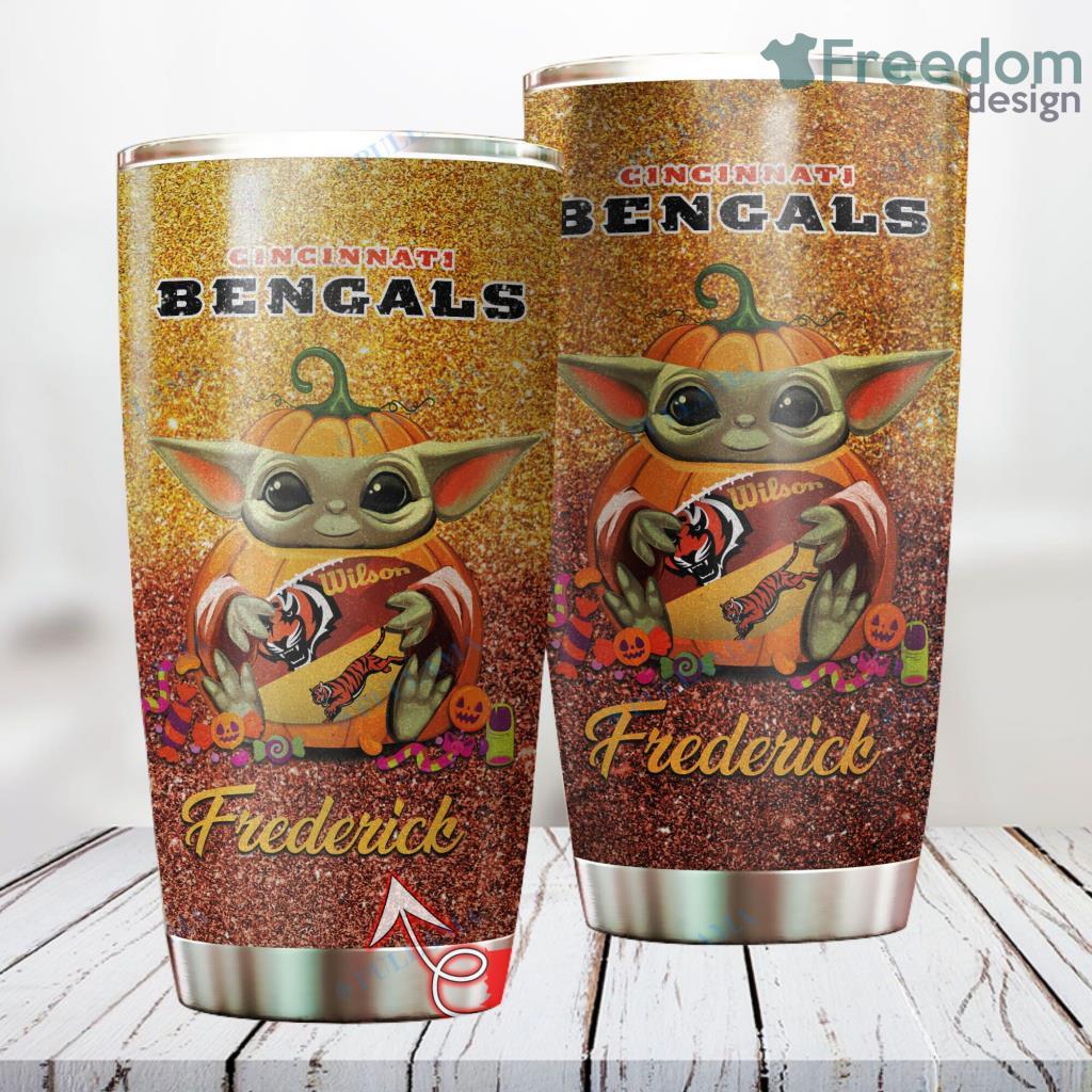 Personalized NFL Cincinnati Bengals Baby Yoda Custom Name Stainless Steel Tumbler Best Gift image Personalized NFL Cincinnati Bengals Baby Yoda Custom Name Stainless Steel Tumbler Best Gift Product Photo 1