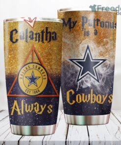 Personalized NFL Dallas Cowboys Harry Potter Always Deathly Hallows Custom Name Stainless Steel Tumbler Best Gift