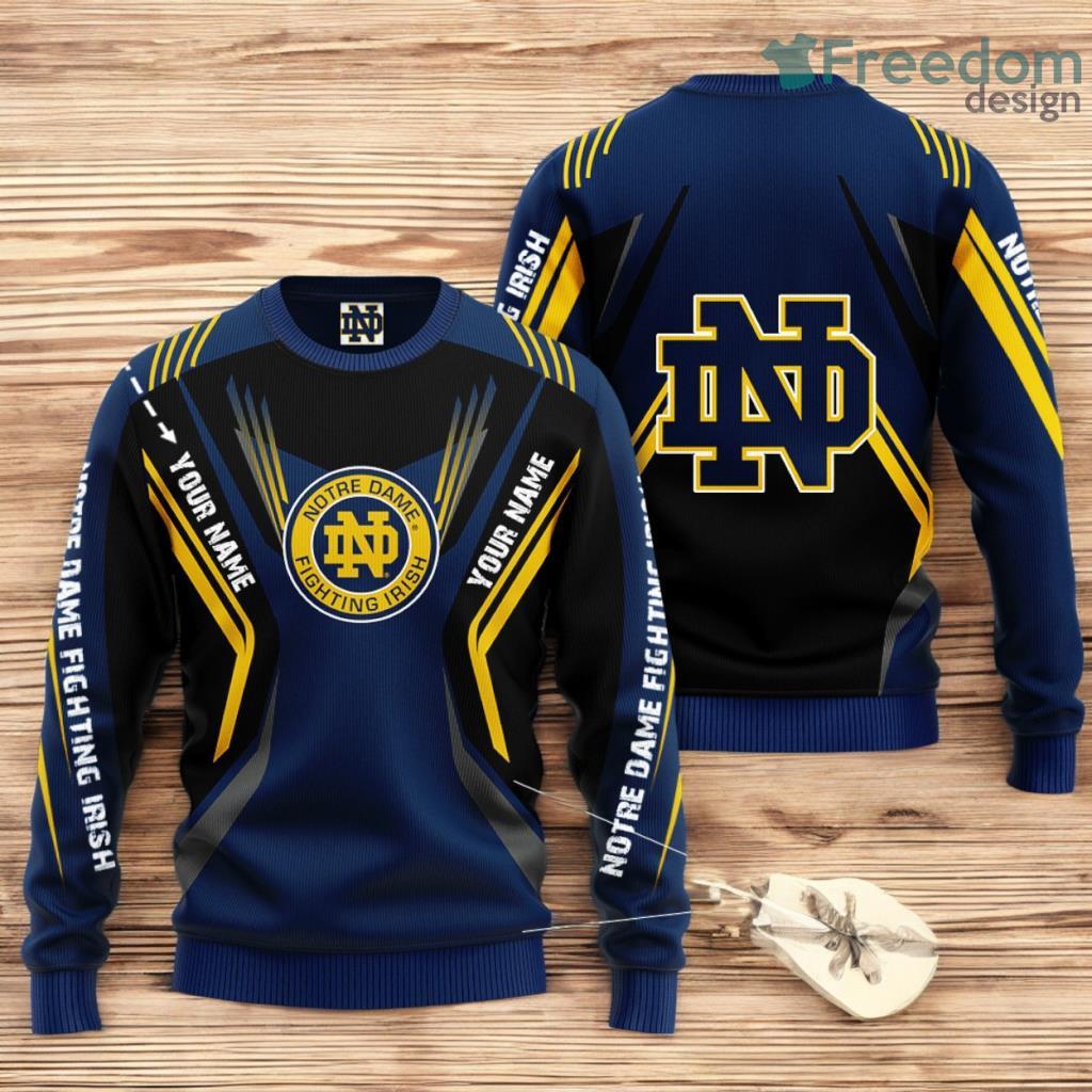 Personalized Notre Dame Fighting Irish Custom Christmas Ugly Sweater 3D image Personalized Notre Dame Fighting Irish Custom Christmas Ugly Sweater 3D Product Photo 1