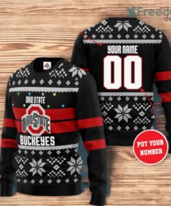 Personalized Ohio State Buckeyes Christmas Christmas Ugly Sweater 3D