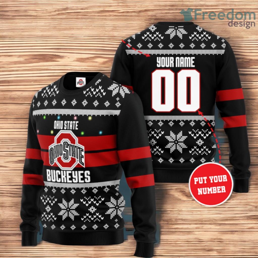 Personalized Ohio State Buckeyes Christmas Christmas Ugly Sweater 3D image Personalized Ohio State Buckeyes Christmas Christmas Ugly Sweater 3D Product Photo 1