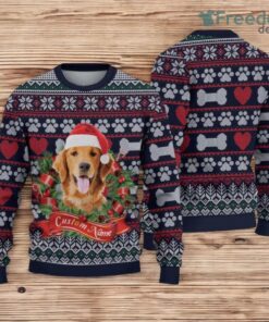 Personalized Pet Face Christmas Funny Laurel Wreath Vintage Pattern Sweater Custom Pet Face Christmas Sweater Gift For Dog Dad