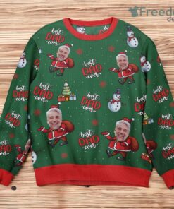 Personalized Photo Best Dad Ever Personalized Ugly Sweater Christmas