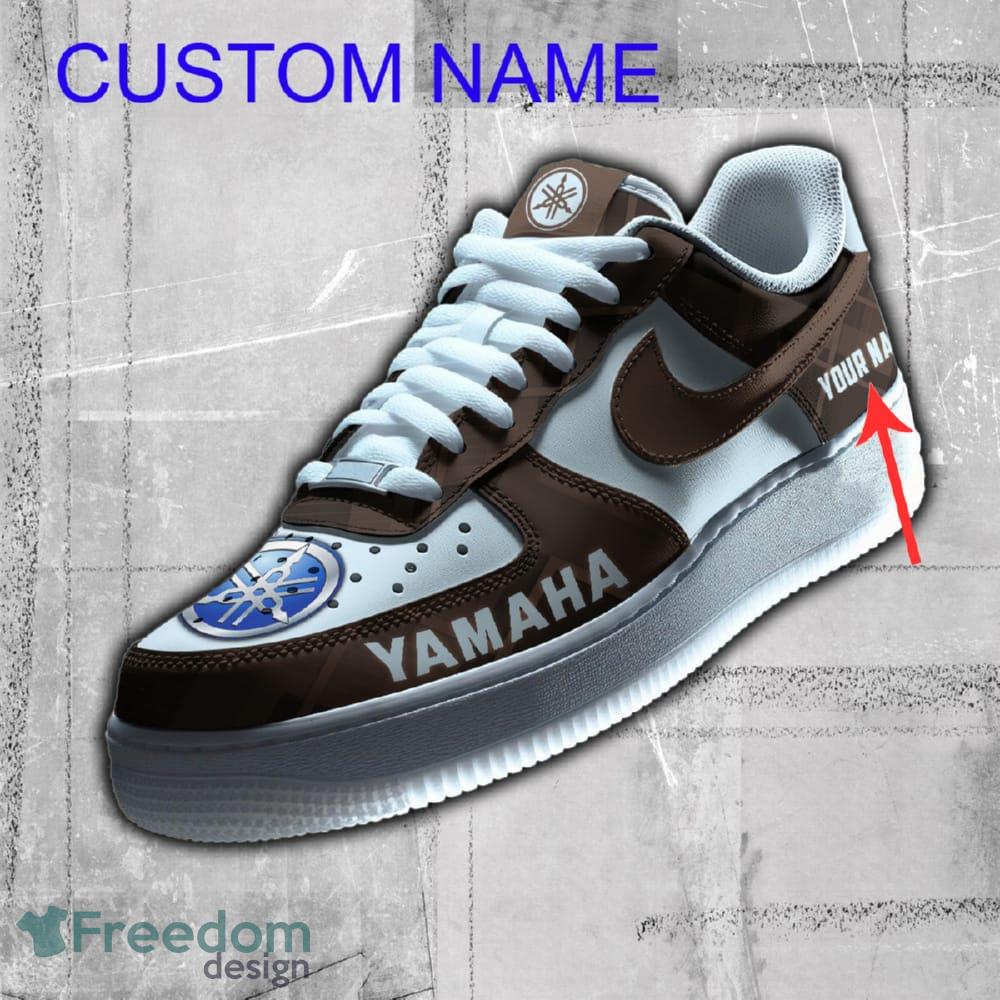 Personalized Yamaha Blue AF1 Sneaker Brown For Fans Gift Air Force 1 Shoes All OVer Print - Personalized Yamaha Blue AF1 Sneaker Brown For Fans Gift Air Force 1 Shoes All OVer Print