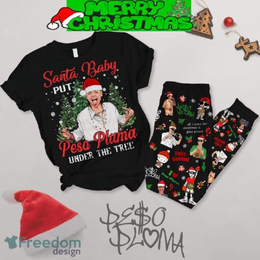 Peso Pluma Under The Tree Santa Baby Christmas Fleece Pajamas Set Christmas For Family - Peso Pluma Under The Tree Santa Baby Christmas Fleece Pajamas Set-1